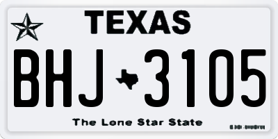 TX license plate BHJ3105
