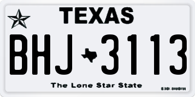 TX license plate BHJ3113