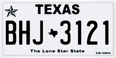 TX license plate BHJ3121