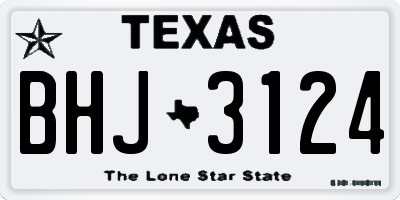 TX license plate BHJ3124