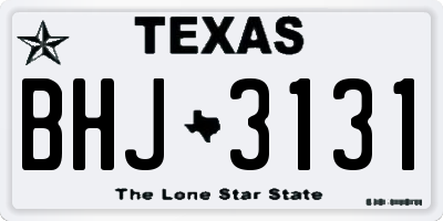 TX license plate BHJ3131