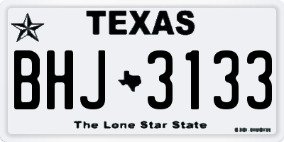 TX license plate BHJ3133