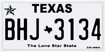 TX license plate BHJ3134