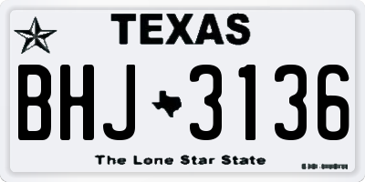 TX license plate BHJ3136