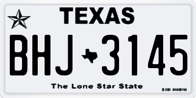 TX license plate BHJ3145