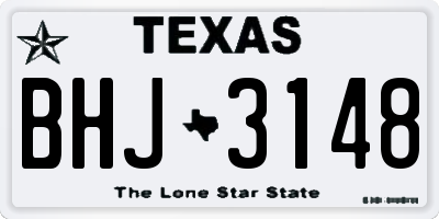 TX license plate BHJ3148