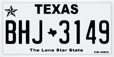 TX license plate BHJ3149
