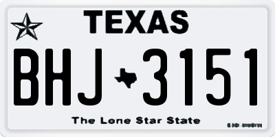 TX license plate BHJ3151