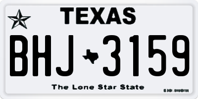 TX license plate BHJ3159
