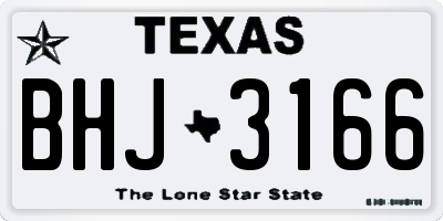 TX license plate BHJ3166