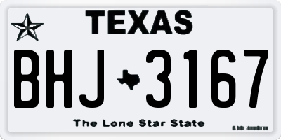 TX license plate BHJ3167