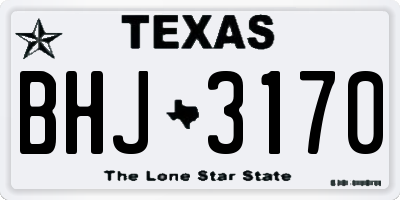 TX license plate BHJ3170