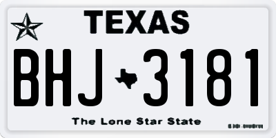 TX license plate BHJ3181