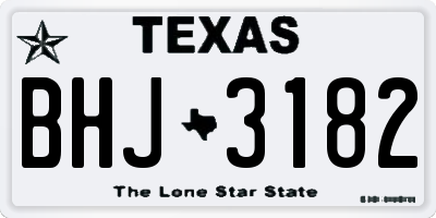 TX license plate BHJ3182
