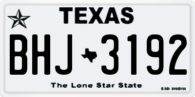 TX license plate BHJ3192