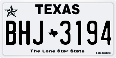 TX license plate BHJ3194