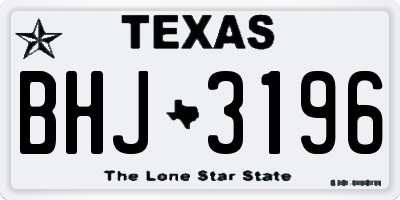 TX license plate BHJ3196