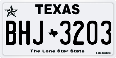TX license plate BHJ3203
