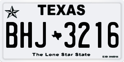 TX license plate BHJ3216
