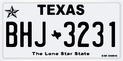 TX license plate BHJ3231