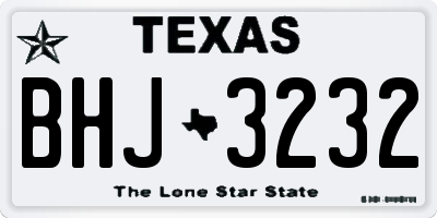 TX license plate BHJ3232