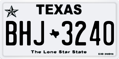 TX license plate BHJ3240