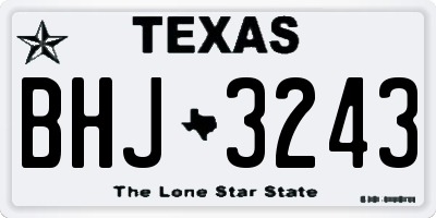 TX license plate BHJ3243