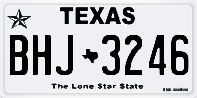 TX license plate BHJ3246