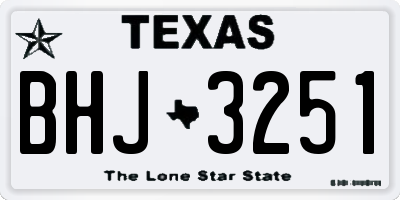 TX license plate BHJ3251