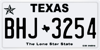 TX license plate BHJ3254