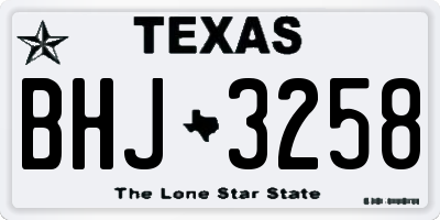 TX license plate BHJ3258