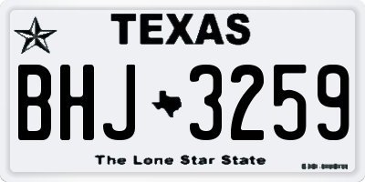 TX license plate BHJ3259