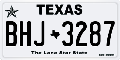 TX license plate BHJ3287