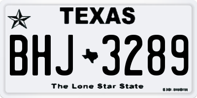TX license plate BHJ3289
