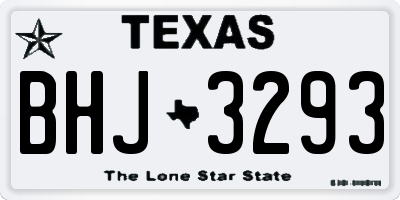 TX license plate BHJ3293