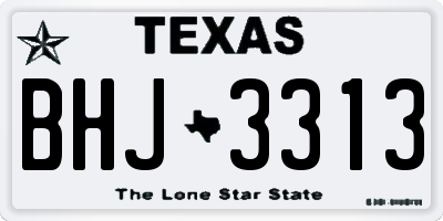 TX license plate BHJ3313
