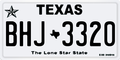 TX license plate BHJ3320