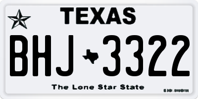 TX license plate BHJ3322