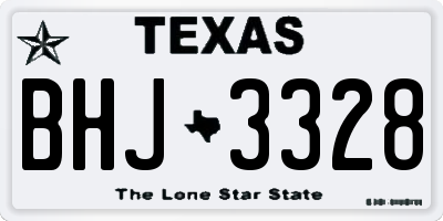 TX license plate BHJ3328