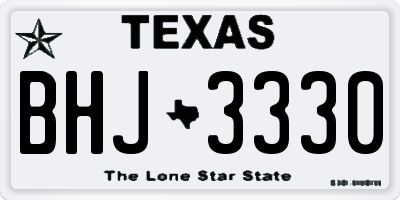 TX license plate BHJ3330