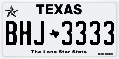 TX license plate BHJ3333