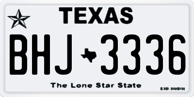 TX license plate BHJ3336