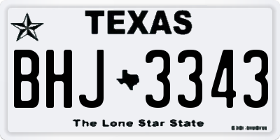 TX license plate BHJ3343