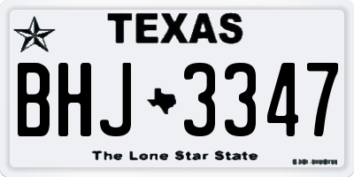 TX license plate BHJ3347