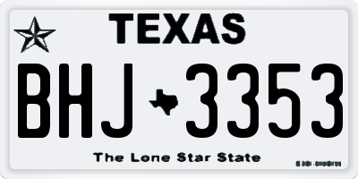 TX license plate BHJ3353