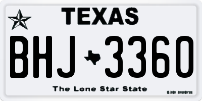TX license plate BHJ3360