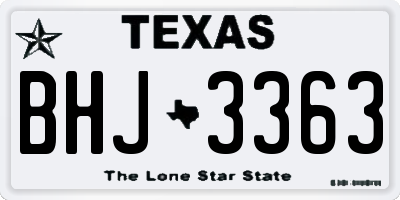 TX license plate BHJ3363