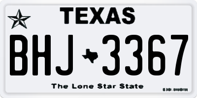 TX license plate BHJ3367