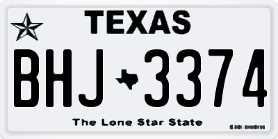 TX license plate BHJ3374