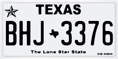 TX license plate BHJ3376